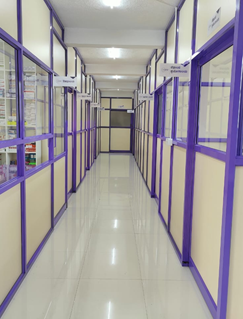 Patient ward at CurePlus Hospital Shanivarasanthe