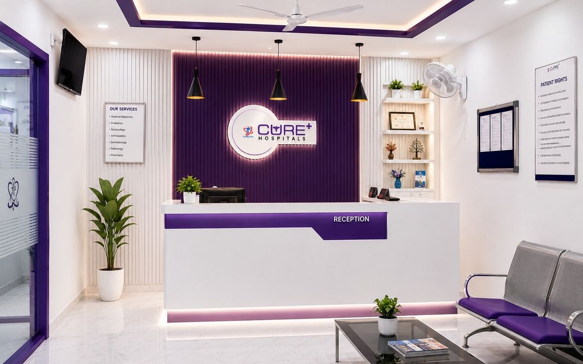 CurePlus Hospital, Martalli: reception area